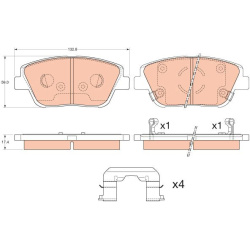  stabdžių trinkelių rinkinys, diskinis stabdys