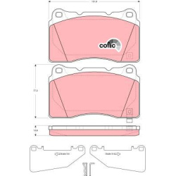  stabdžių trinkelių rinkinys, diskinis stabdys <small>COTEC</small>