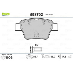  stabdžių trinkelių rinkinys, diskinis stabdys
