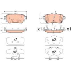  stabdžių trinkelių rinkinys, diskinis stabdys