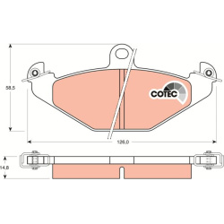  stabdžių trinkelių rinkinys, diskinis stabdys <small>COTEC</small>