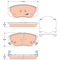  stabdžių trinkelių rinkinys, diskinis stabdys <small>COTEC</small>