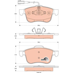  stabdžių trinkelių rinkinys, diskinis stabdys <small>COTEC</small>