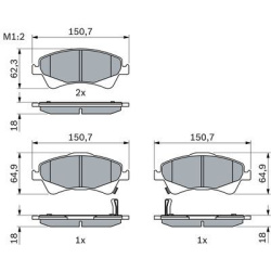  stabdžių trinkelių rinkinys, diskinis stabdys