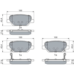  stabdžių trinkelių rinkinys, diskinis stabdys