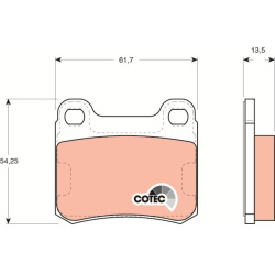  stabdžių trinkelių rinkinys, diskinis stabdys <small>COTEC</small>