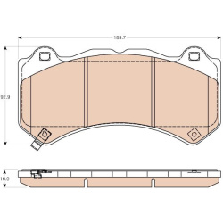  stabdžių trinkelių rinkinys, diskinis stabdys