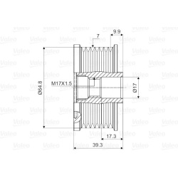  laisvos eigos sankaba, kint. sr. generatorius <small>VALEO NEW SPARE PART</small>