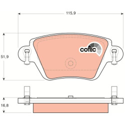  stabdžių trinkelių rinkinys, diskinis stabdys <small>COTEC</small>