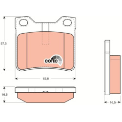  stabdžių trinkelių rinkinys, diskinis stabdys <small>COTEC</small>