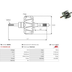  rotorius, kintamosios srovės generatorius <small>AS</small>