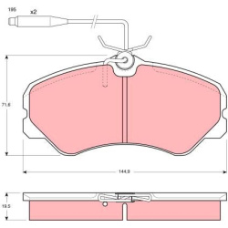 stabdžių trinkelių rinkinys, diskinis stabdys