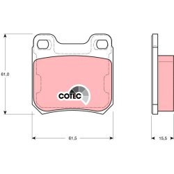  stabdžių trinkelių rinkinys, diskinis stabdys <small>COTEC</small>