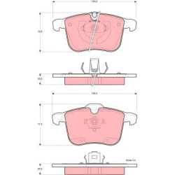  stabdžių trinkelių rinkinys, diskinis stabdys
