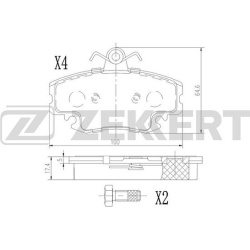  stabdžių trinkelių rinkinys, diskinis stabdys <small>COTEC</small>