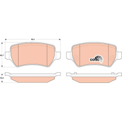  stabdžių trinkelių rinkinys, diskinis stabdys <small>COTEC</small>
