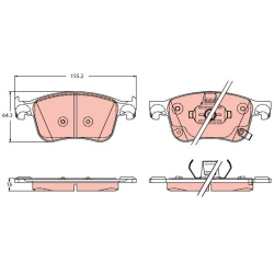  stabdžių trinkelių rinkinys, diskinis stabdys