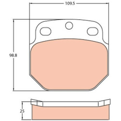  stabdžių trinkelių rinkinys, diskinis stabdys