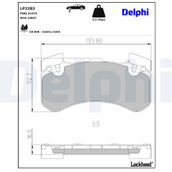  stabdžių trinkelių rinkinys, diskinis stabdys
