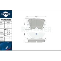  stabdžių trinkelių rinkinys, diskinis stabdys