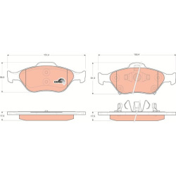  stabdžių trinkelių rinkinys, diskinis stabdys <small>COTEC</small>