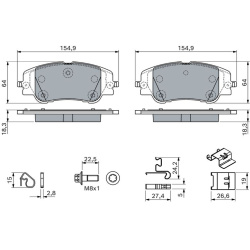  stabdžių trinkelių rinkinys, diskinis stabdys