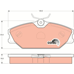  stabdžių trinkelių rinkinys, diskinis stabdys <small>COTEC</small>