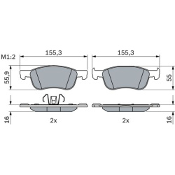  stabdžių trinkelių rinkinys, diskinis stabdys
