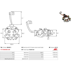  laikiklis, angliniai šepetėliai <small>AS</small>