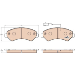  stabdžių trinkelių rinkinys, diskinis stabdys <small>COTEC</small>