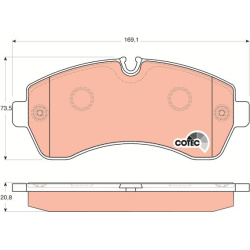  stabdžių trinkelių rinkinys, diskinis stabdys <small>COTEC</small>