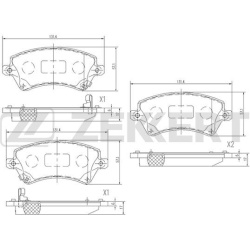  stabdžių trinkelių rinkinys, diskinis stabdys <small>COTEC</small>
