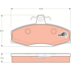  stabdžių trinkelių rinkinys, diskinis stabdys <small>COTEC</small>