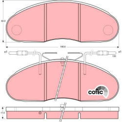  stabdžių trinkelių rinkinys, diskinis stabdys <small>COTEC</small>