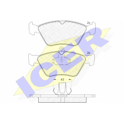  stabdžių trinkelių rinkinys, diskinis stabdys