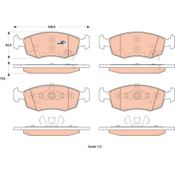  stabdžių trinkelių rinkinys, diskinis stabdys <small>COTEC</small>