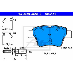  stabdžių trinkelių rinkinys, diskinis stabdys