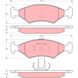  stabdžių trinkelių rinkinys, diskinis stabdys