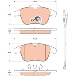  stabdžių trinkelių rinkinys, diskinis stabdys <small>COTEC</small>