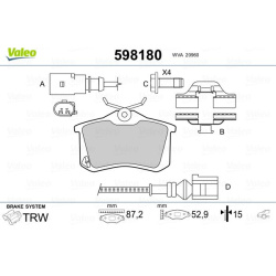  stabdžių trinkelių rinkinys, diskinis stabdys