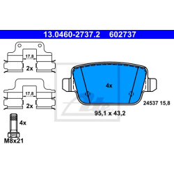  stabdžių trinkelių rinkinys, diskinis stabdys