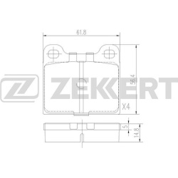  stabdžių trinkelių rinkinys, diskinis stabdys <small>COTEC</small>