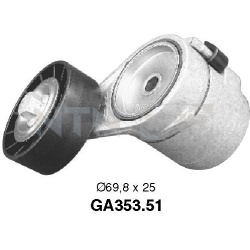  įtempiklio skriemulys, V formos rumbuotas diržas