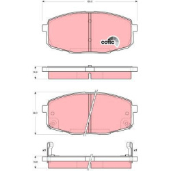  stabdžių trinkelių rinkinys, diskinis stabdys <small>COTEC</small>