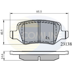  stabdžių trinkelių rinkinys, diskinis stabdys