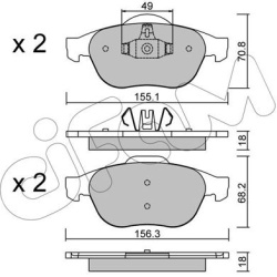  stabdžių trinkelių rinkinys, diskinis stabdys