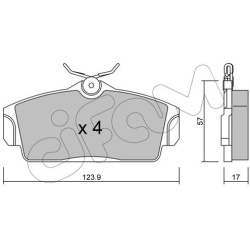  stabdžių trinkelių rinkinys, diskinis stabdys