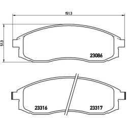  stabdžių trinkelių rinkinys, diskinis stabdys