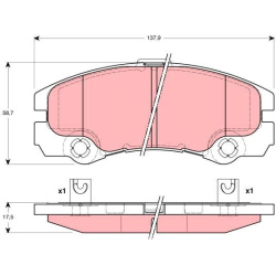  stabdžių trinkelių rinkinys, diskinis stabdys