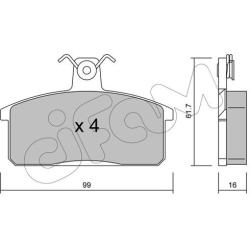  stabdžių trinkelių rinkinys, diskinis stabdys